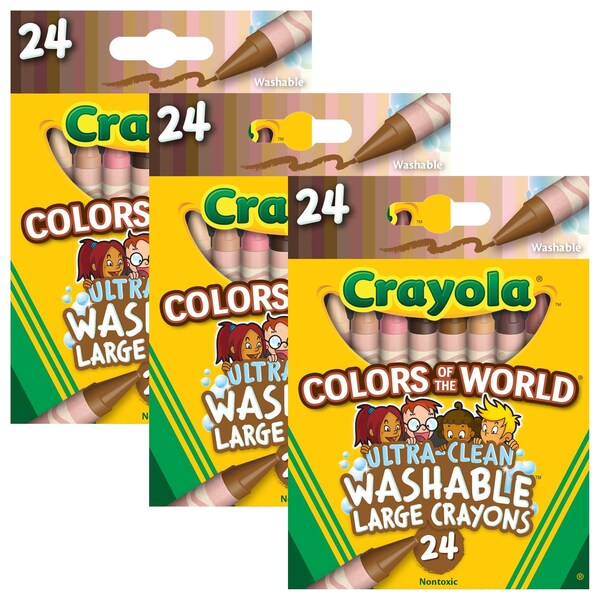 Large Crayons, Colors of the World, 24 Colors Per Set, 72PK